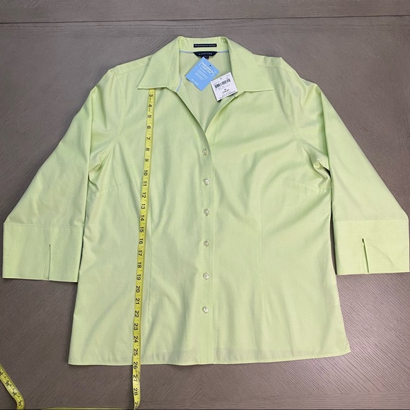 NWT Lands End No Iron Pinpoint Oxford Vibrant Lime Size 16 Button Down Shirt - Picture 1 of 13